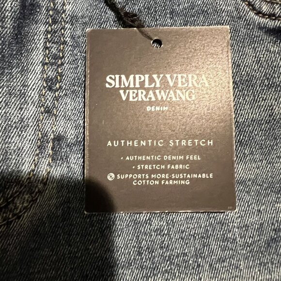 NWT Simply Vera Vera Wang Women's Slim Straight Mid-Rise Jeans size 6 short - Picture 4 of 10